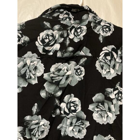 Black White Floral Men's Ricky Singh " Cactus Man" Button Down Shirt : Size XXL - Picture 6 of 8